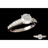 A DIAMOND SOLITAIRE RING, one round brilliant cut diamond of 1.