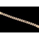 A 9CT YELLOW GOLD FIVE ROW BRICK LINK BRACELET,