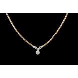 AN 18CT GOLD DIAMOND SET NECKLACE