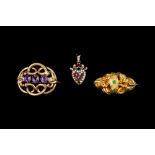 A COLLECTION OF THREE BROOCHES, circa early to mid 19th century.
