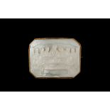 A MOTHER OF PEARL BROOCH, depicting the Last Supper,