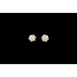 A PAIR OF DIAMOND SOLITAIRE EARRINGS, of approx. 1.