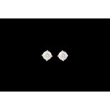 A PAIR OF DIAMOND SOLITAIRE EARRINGS, of approx. 1.