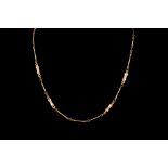 A 9CT GOLD FANCY LINK NECKCHAIN, 14.1gms