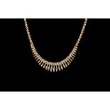 A 9CT GOLD GRADUATED FRINGE NECKLACE