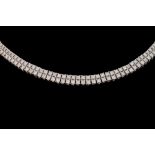 A TWIN ROW DIAMOND NECKLACE, of approx. 8.
