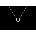 A DIAMOND HORSE SHOE NECKLACE,