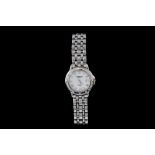 A GENTS RAYMOND WEIL TANGO WRIST WATCH, with white face,