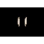 A PAIR OF DIAMOND SET HOOP EARRINGS,