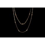 A 9CT GOLD FANCY LINK NECKLACE;