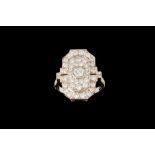 A DIAMOND PAVÉ DRESS RING, with diamonds of approx 1.00ct, mounted in 18ct white gold.