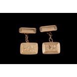 A PAIR OF 9CT GOLD CUFFLINKS,