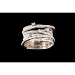 A DIAMOND RING, of approx, mounted in 18ct white gold, by Marco Bigeco, size N/O,