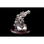 A MODERN SILVER PLATED HORSE HEAD DESK GROUP,