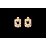 A PAIR OF DIAMOND PAVÉ EAR-CLIPS, with diamonds of approx 1.00ct, mounted in 18ct gold.