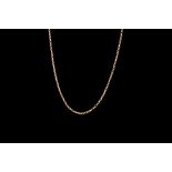 AN ANTIQUE 9CT GOLD BELCHER LINK MUFF CHAIN