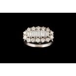 A DIAMOND CLUSTER RING,