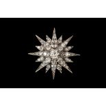 A VICTORIAN DIAMOND STAR BROOCH, with diamonds of approx 5.60ct in total.