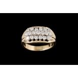 A DIAMOND DRESS RING, with diamonds of 1.01ct, mounted in 14ct gold.