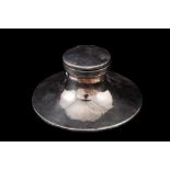 A PRE-WAR CONTINENTAL SILVER CAPSTAN INKWELL,