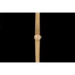 A LADIES 18CT GOLD OMEGA WRIST WATCH,