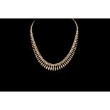 A 9CT GOLD FRINGE NECKLACE, 17.8gms