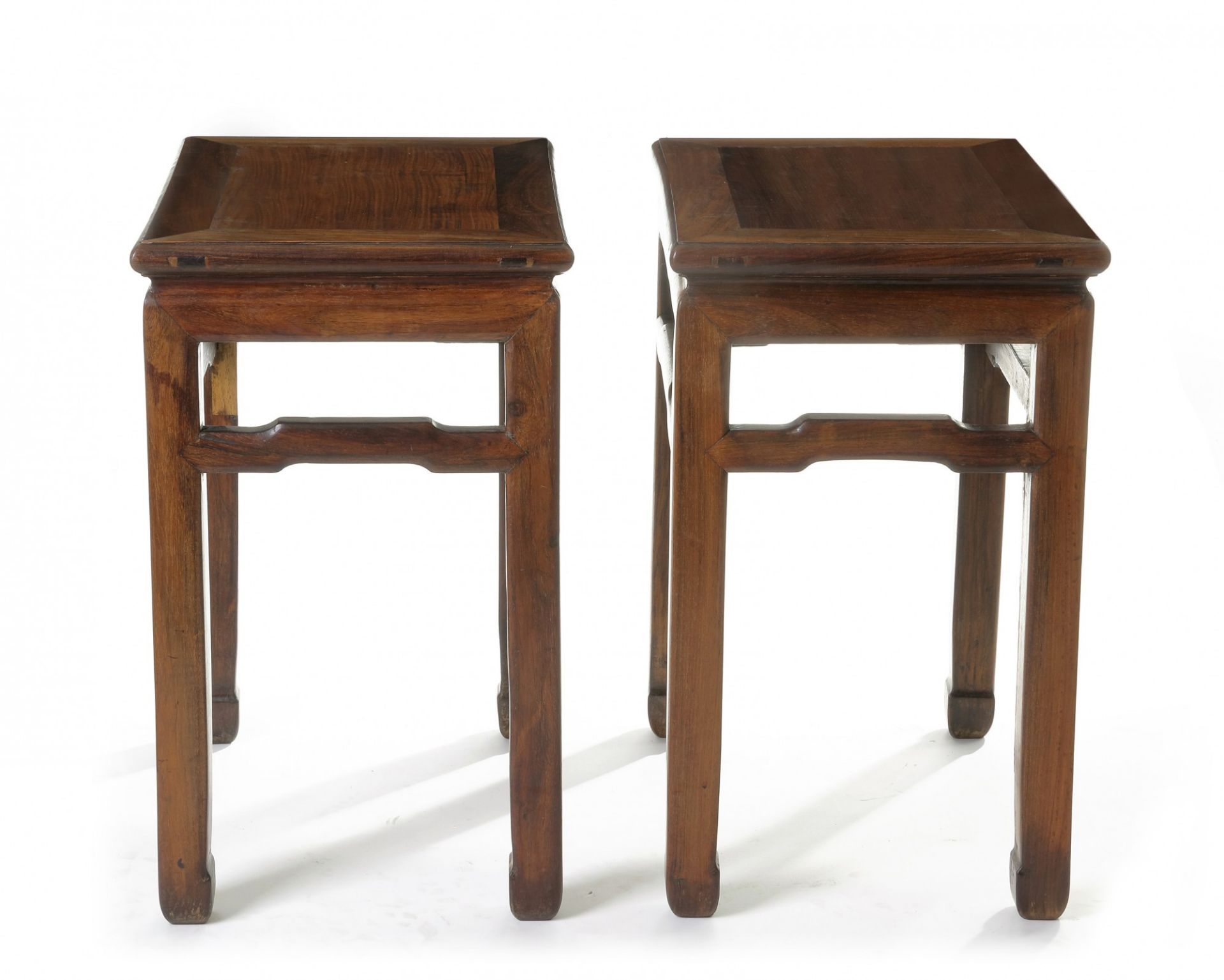 A pair of Chinese hongmu rectangular stools - Image 2 of 2