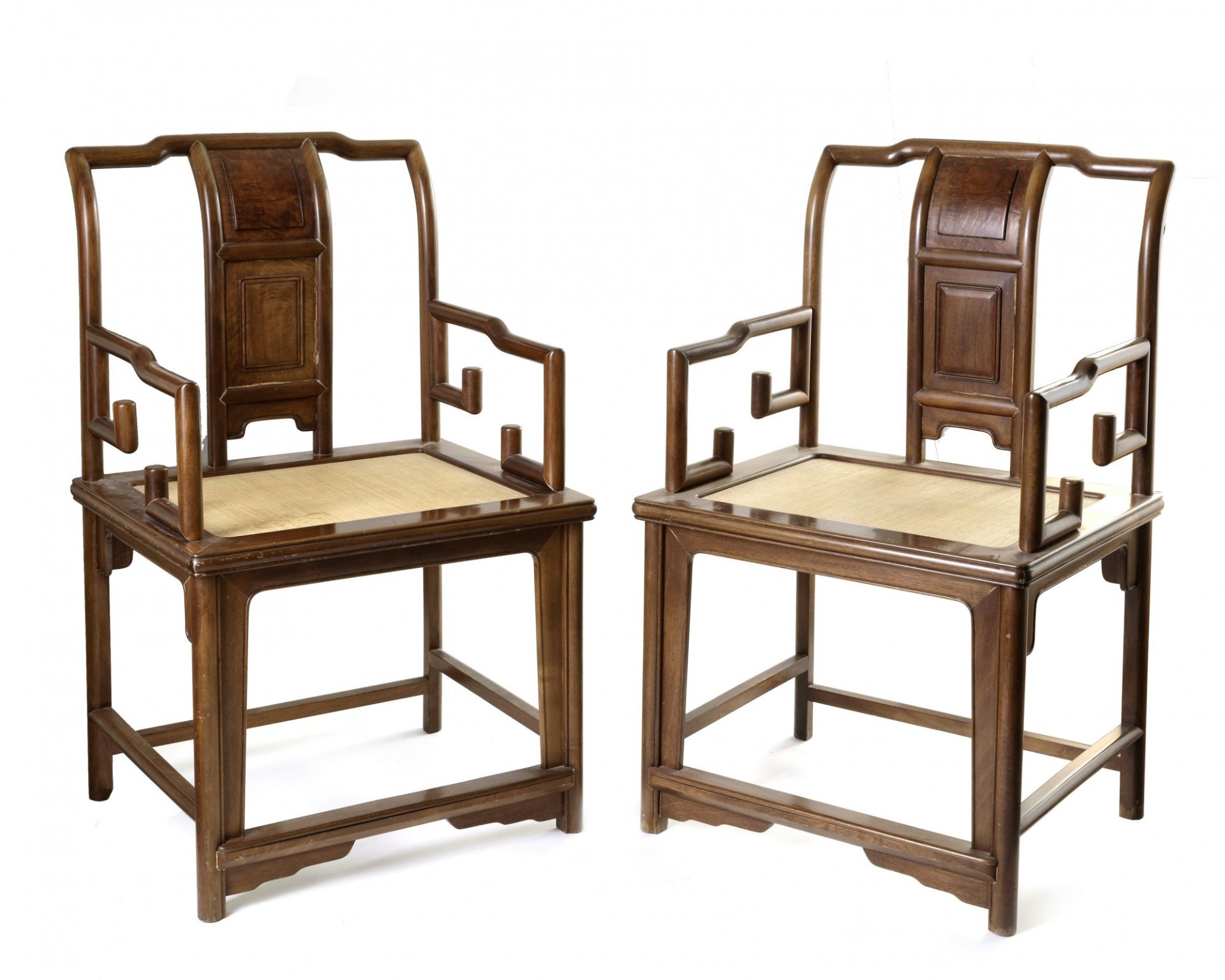 A pair of Chinese southern official's hat armchairs