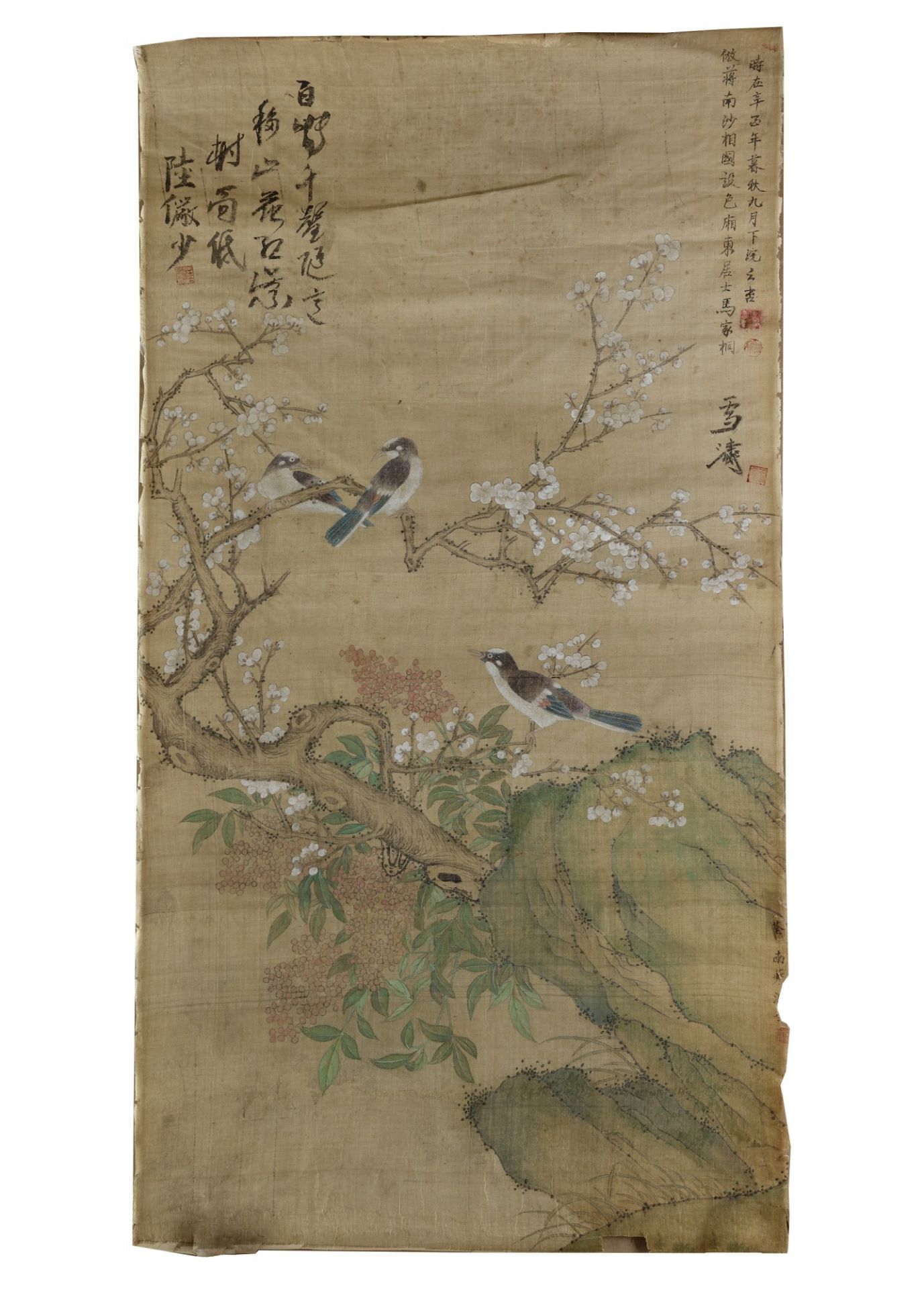 A Chinese 'magpie and prunus' painting