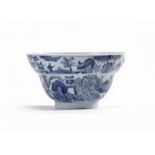 A Chinese blue and white ogee bowl