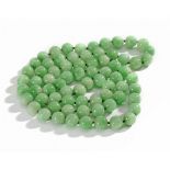 A Chinese jadeite bead necklace