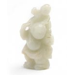 A Chinese pale celadon jade 'boys' group