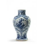 A Chinese blue and white slender vase