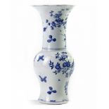 A Chinese blue and white phoenix-tail vase