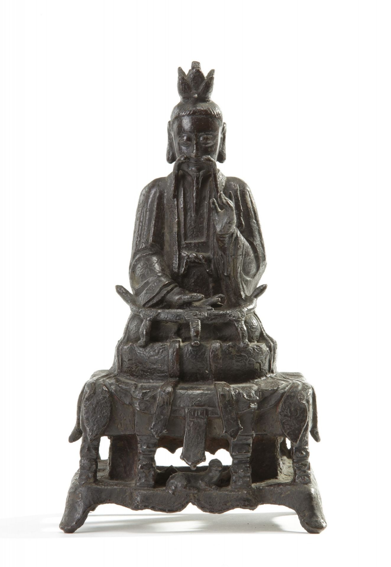 A Chinese bronze figure of a dignitary