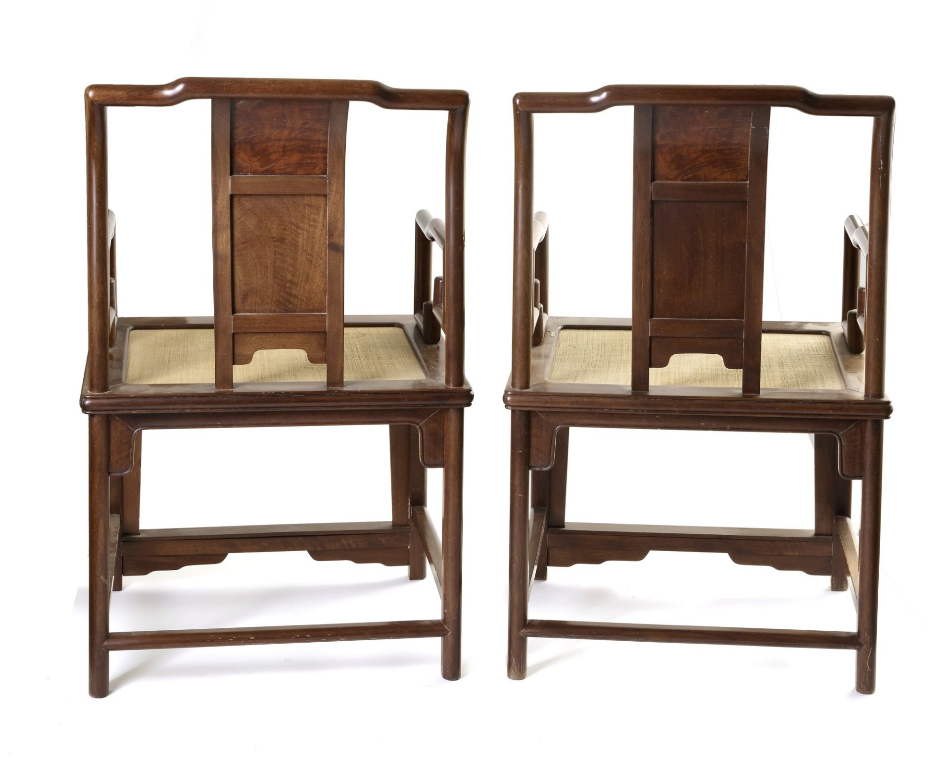 A pair of Chinese southern official's hat armchairs - Image 2 of 2