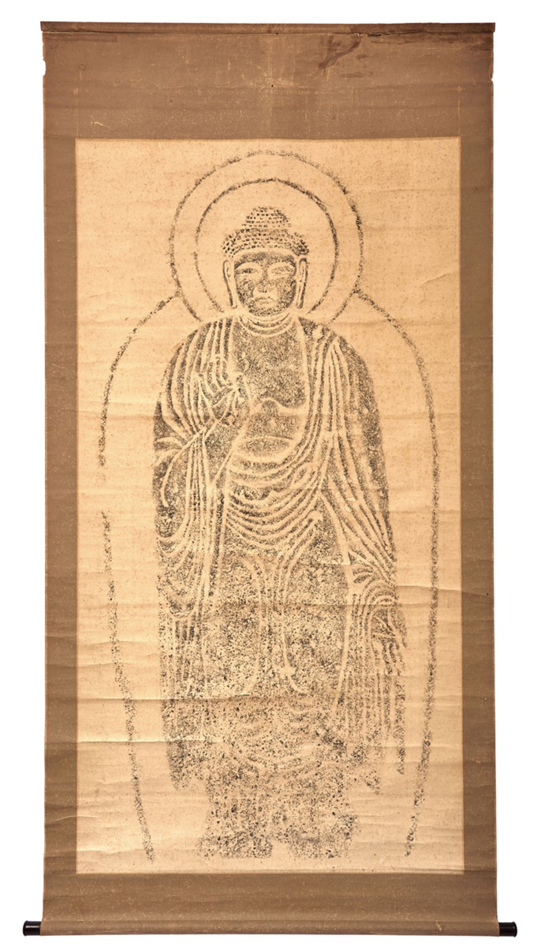 A large rubbing of Buddha Sakyamuni
