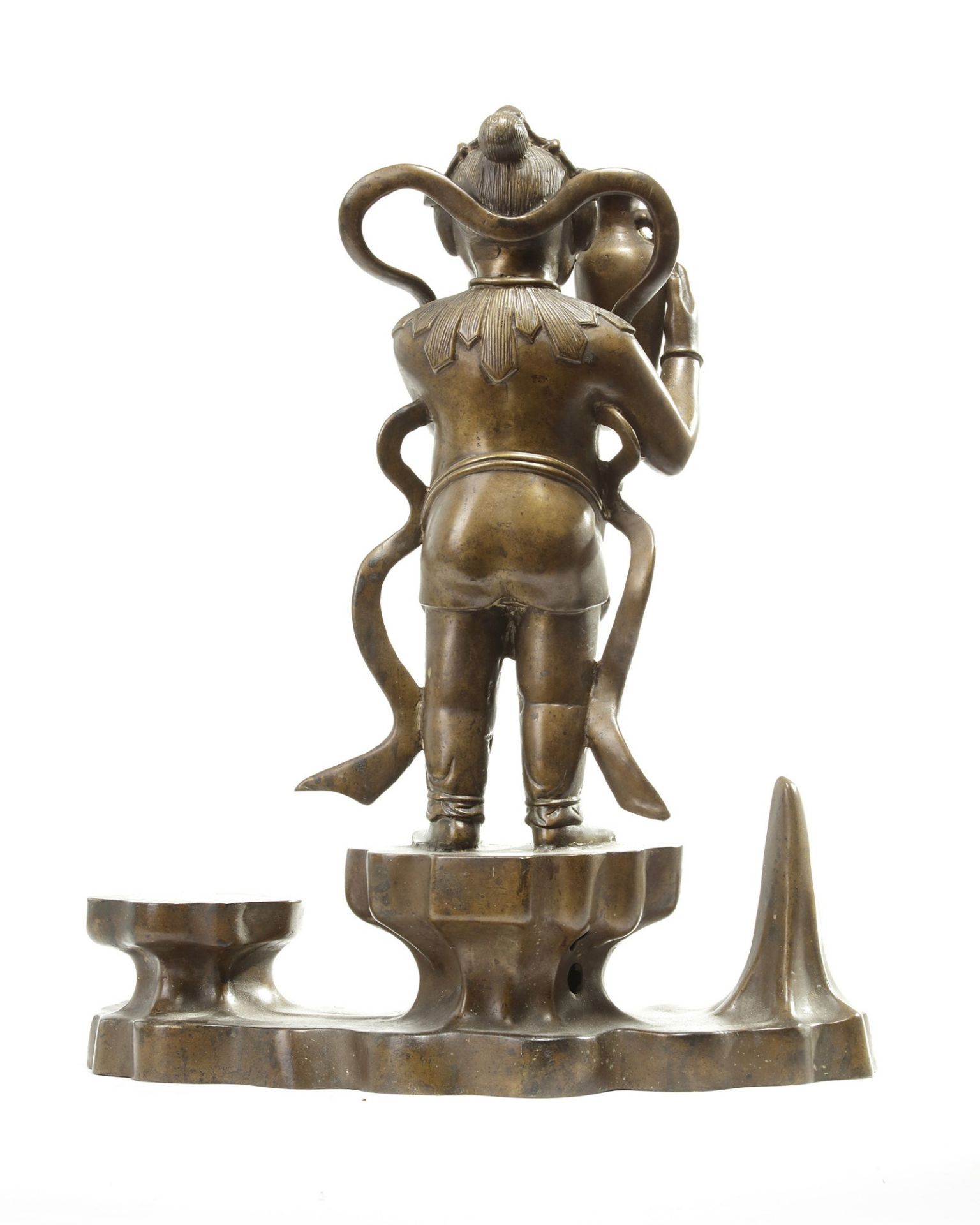 A large Chinese bronze standing boy - Bild 2 aus 5