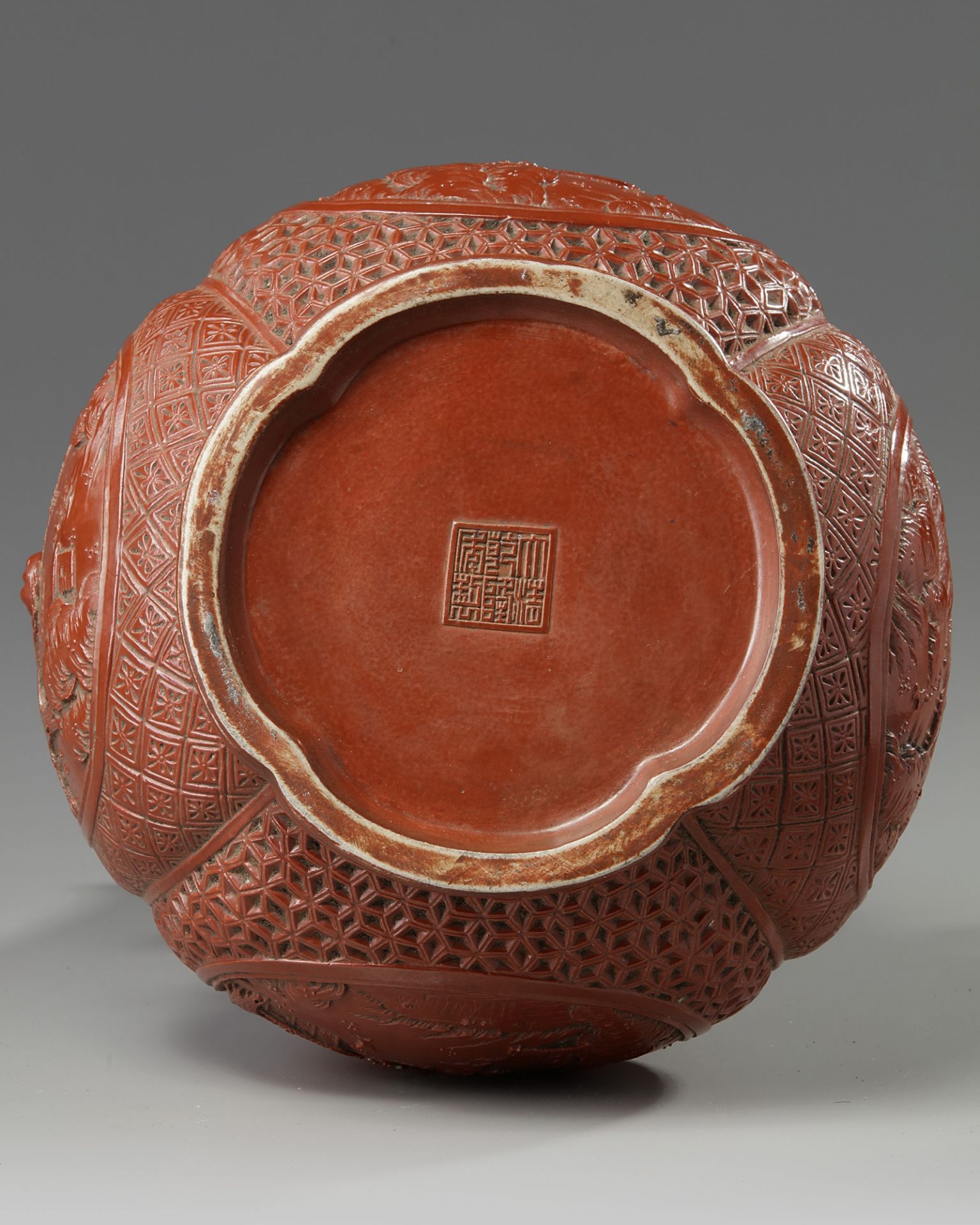 A Chinese imitation-cinnabar-lacquer double gourd vase - Image 6 of 6