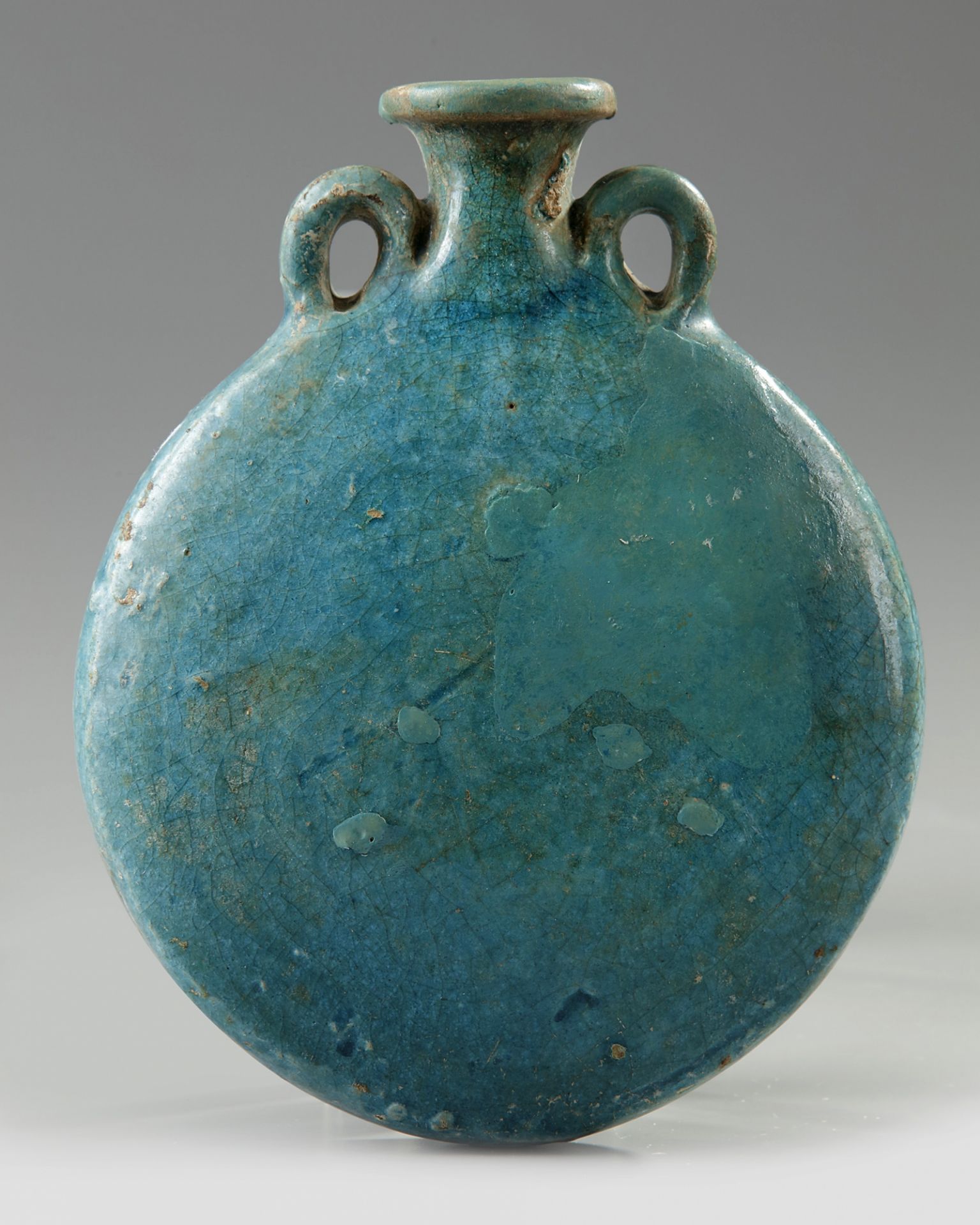 A Islamic Kashan turquoise glazed moonflask - Bild 2 aus 3