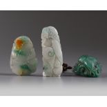 A group of three Chinese jadeite carvings