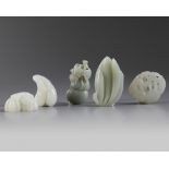 A group of five Chinese ‘plants and vegetables’ carvings