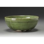 A Chinese green lead-glazed bowl