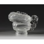 A Chinese rock crystal yi and cover