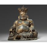 A Chinese gilt lacquer bronze Maitreya