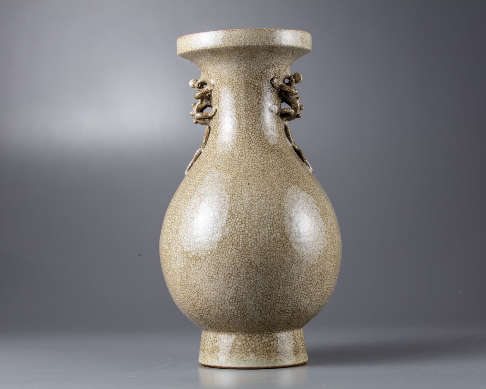 A crackle glazed vase