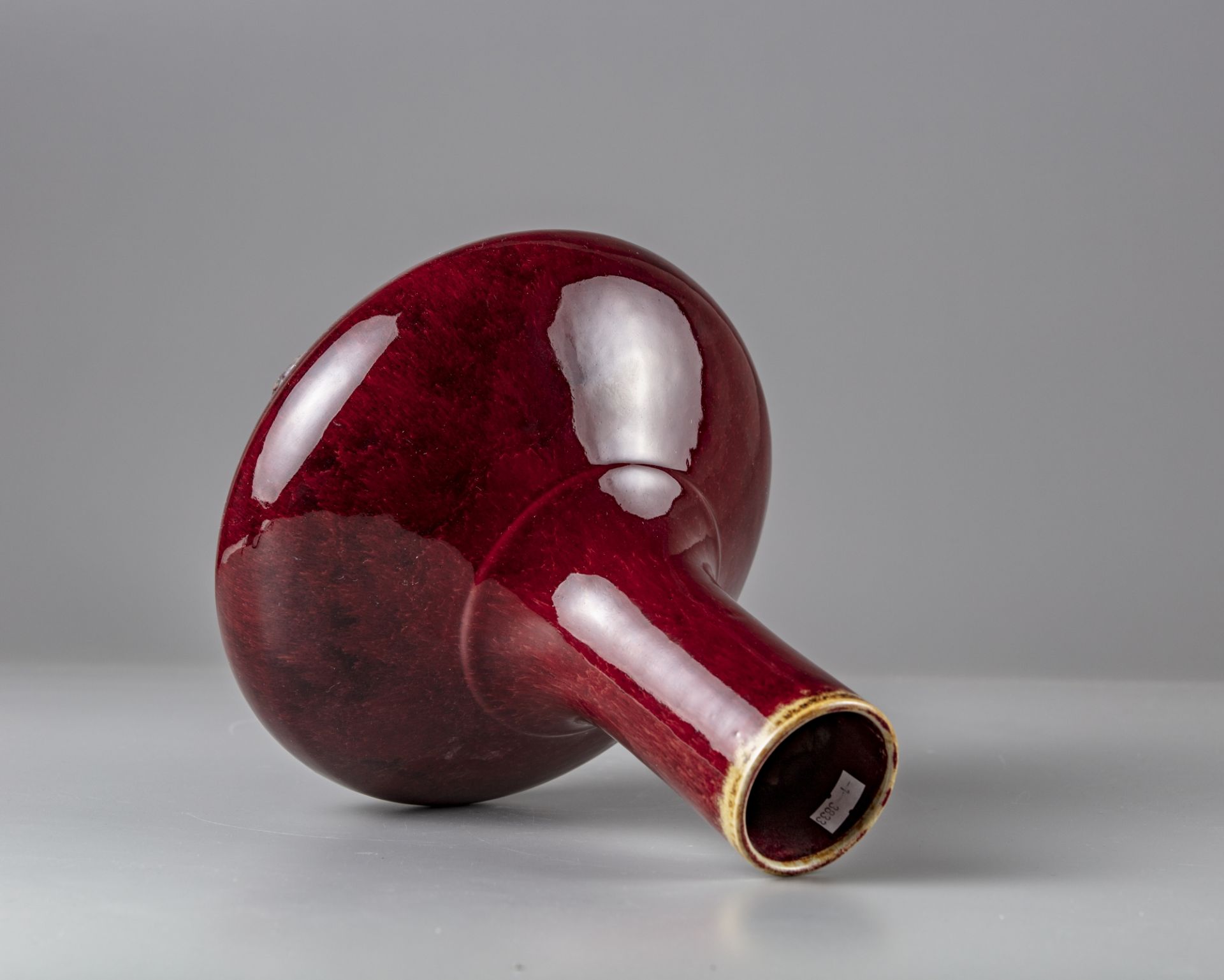 A red glazed bottle vase - Image 3 of 3