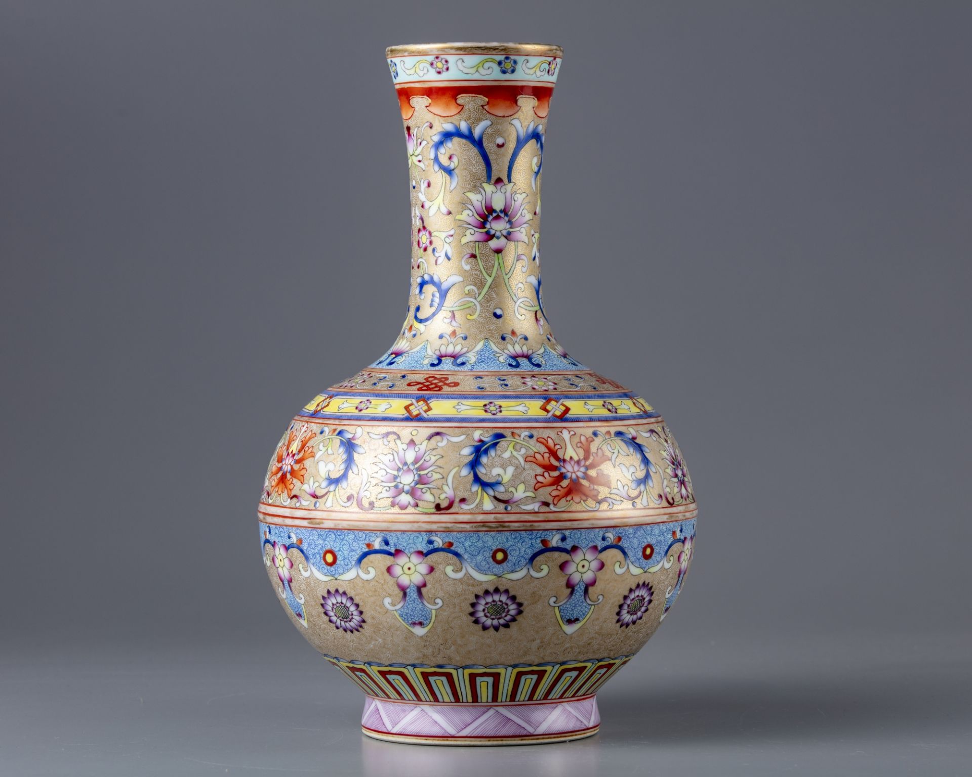 A famille rose bottle vase - Image 2 of 4