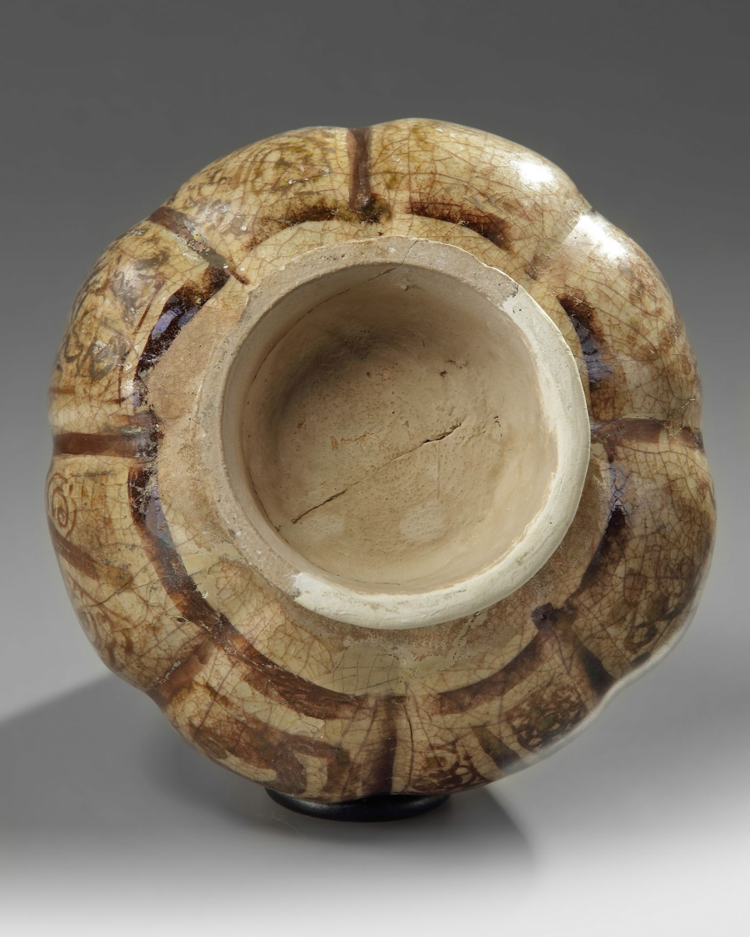 An Islamic Kashan pottery lobed vase - Image 2 of 5