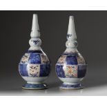 A pair of Chinese famille verte rosewater sprinklers